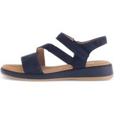 Gabor - Blauwe Nubuck Leren Sandalen - Extra Breedte G - Verstelbare Bandjes