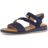 Gabor - Blauwe Nubuck Leren Sandalen - Extra Breedte G - Verstelbare Bandjes