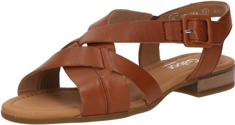 Sandaal - Effen - Leer - Verstelbare Riemen - Blokhak