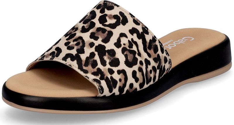 Muiltjes - Dierenprint - Leer - Open Toe - Middelhoge Hak