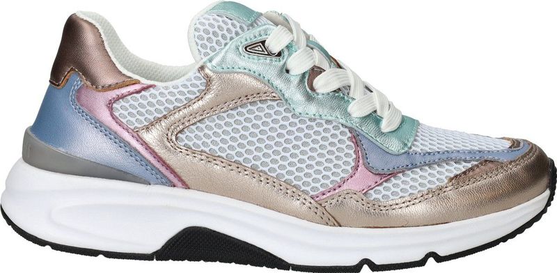Gabor - Rolling Soft - Sneakers - Zilver/Wit - Leer/Mesh