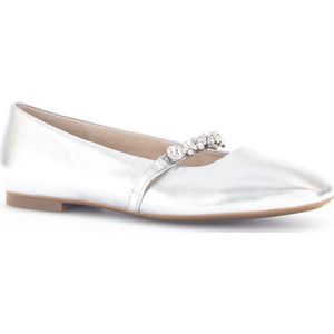 Elastische Ballerina - Effen - Leer - Gevoerd - Ronde Neus