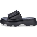 Gezondheidsslippers - Zwart - Plateau - Klittenbandsluiting - Open Neus