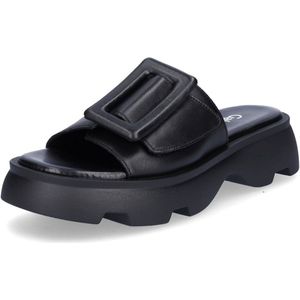 Gezondheidsslippers - Zwart - Plateau - Klittenbandsluiting - Open Neus