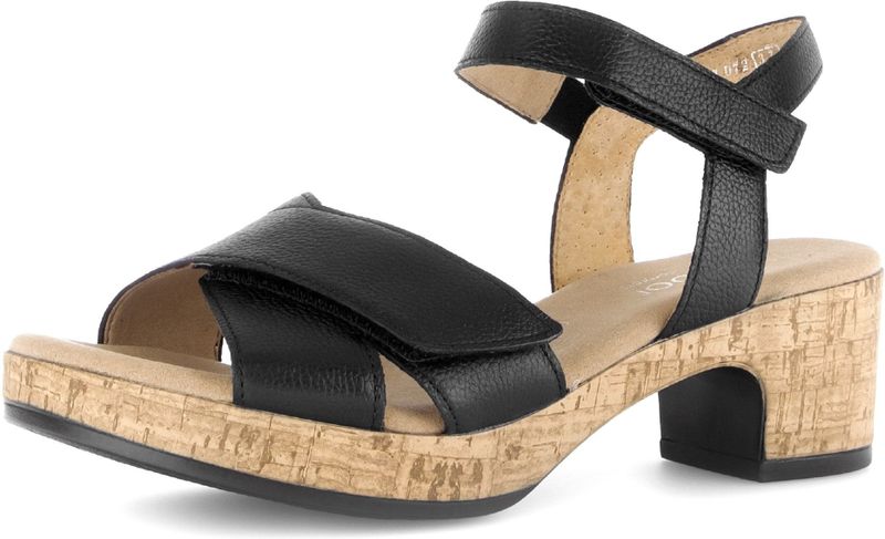 Gabor - Zwarte Sandalen - Leer - Verstelbare Bandjes