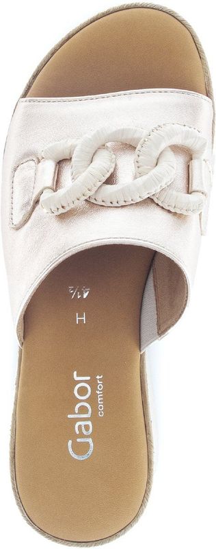 Gabor - Schoenen - Geel - Gouden Metallic Leren Muilen