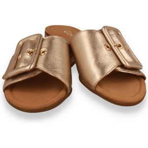 Gabor - Schoenen - Geel - Leer - Gouden Metallic Leren Muilezels