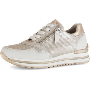 Gabor Sneakers - Beige Leer met Rits- en Vetersluiting
