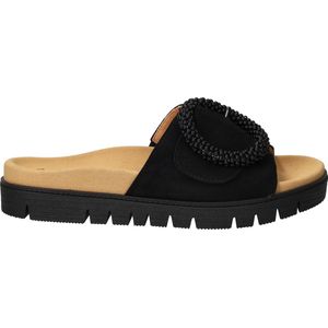 Gabor - Dames Slipper - Suède - Zwart - Leer