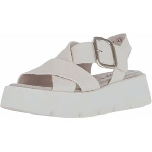 Gabor - Plateausandalen - Latte - Textiel - Klittenbandsluiting