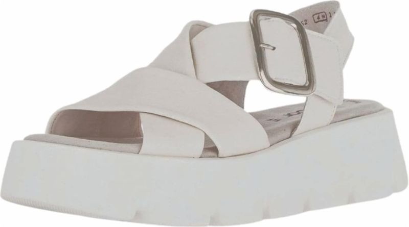 Gabor - Plateausandalen - Latte - Textiel - Klittenbandsluiting