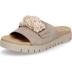 Gabor - Slippers - Beige - Textiel - Zonder Sluiting - Plateau Neus