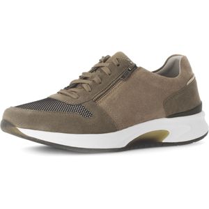 Gabor - Rollingsoft - Sneakers - Taupe/beige - Veterschoen met buitenrits