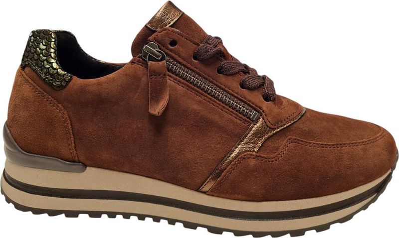 Gabor - 56.528 Sneakers - Cacao/Orange/Green - Textiel