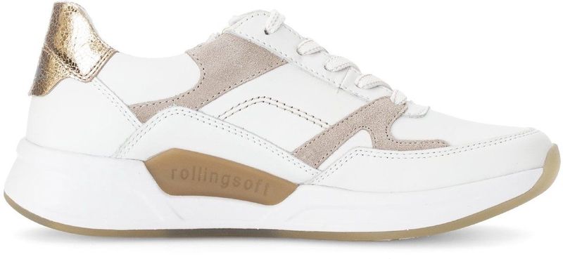 Gabor - Rollingsoft Sensitive - Dames Rollende Wandelsneaker - Goud - Lichtgewicht