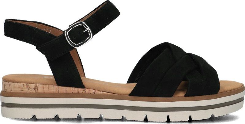 Gabor - Sandalen - Zwart - Suède - Gesp Sluiting