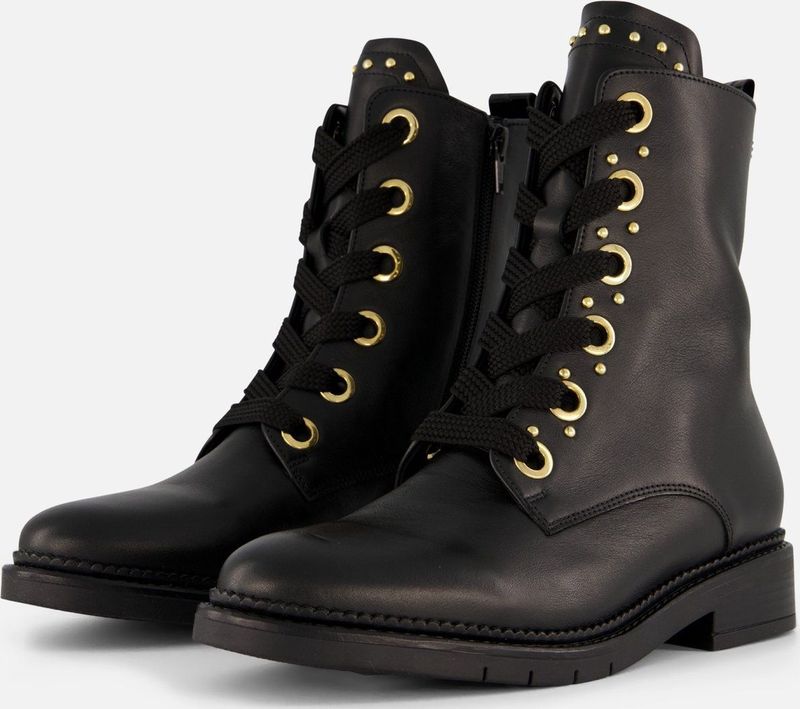 Gabor - Veterlaarzen - Zwart - Leer