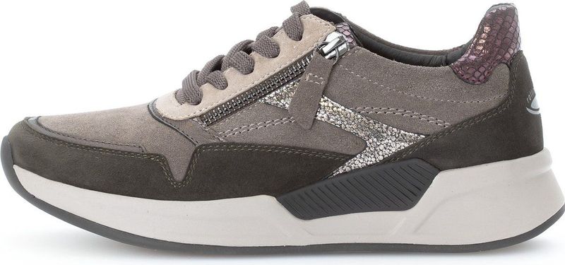Gabor - Dames Sneakers - Bruin - RollingSoft Combi-Sneaker op Lichtgewicht Zool