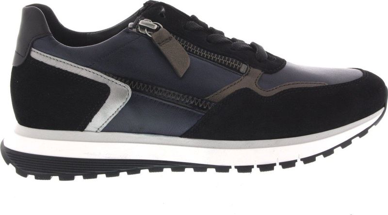 GABOR - Comfort Sneakers - Blauw - Kalfssuède/Nappaleer - Ritssluiting