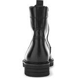 Veterlaarsjes - Effen - Leer - Ronde Neus - Middelhoge Hak