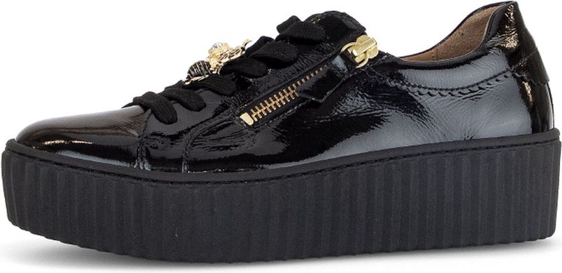 Gabor - Plateausneakers - Casual Schoenen - Zwart - Glanzend
