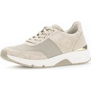 Gabor - Rollingsoft Sneakers - Lichtbeige - Vrijetijdsschoen - Vetersluiting - Sleehak