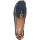 Gabor - Blauwe Nubuck Leren Mocassins - Leer - Functionele Velcro Sluiting - Comfort Elastieken