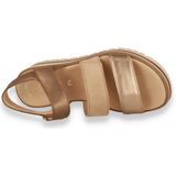 Gabor - Sleehaksandaaltjes - Beige gecombineerd - Zomerschoen - Met Drie Klittenbandsluitingen