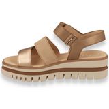 Gabor - Sleehaksandaaltjes - Beige gecombineerd - Zomerschoen - Met Drie Klittenbandsluitingen