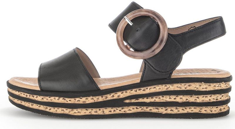 Gabor - Zwarte Sandalen - Leer - Best Fitting - Comfortabele Bandjes
