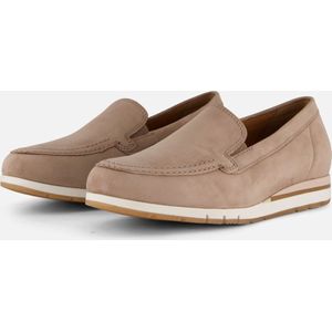 Gabor - Instappers - Beige - Nubuck - Comfort Fit Voetbed - Uitneembaar Voetbed