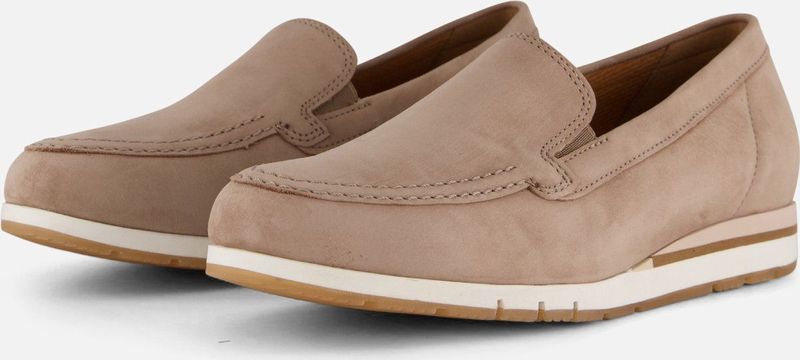 Gabor - Instappers - Beige - Nubuck - Comfort Fit Voetbed - Uitneembaar Voetbed