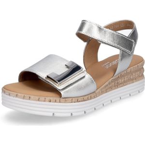 Gabor - Genua - Sandalen - Zilverkleur - Klittenbandsluitingen - Sleehak