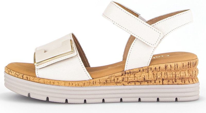 Gabor - Dames Sandalen - Beige - Leer - Klittenbandsluiting