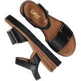 Gabor - Sandalen Plat - Zwart - Leer
