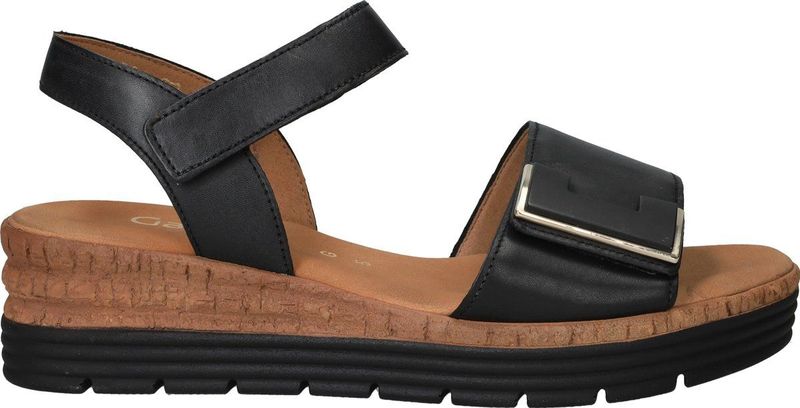 Gabor - Sandalen Plat - Zwart - Leer
