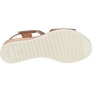 Gabor - Bruine Sandalen - Gladleer - G-Breedte - 25 mm Sleehak