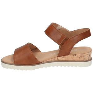 Gabor - Bruine Sandalen - Gladleer - G-Breedte - Verstelbare Band