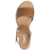 Gabor - Bruine Sandalen - Gladleer - G-breedte - 25 mm Sleehak