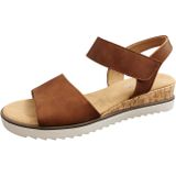 Gabor - Bruine Sandalen - Gladleer - G-breedte - 25 mm Sleehak