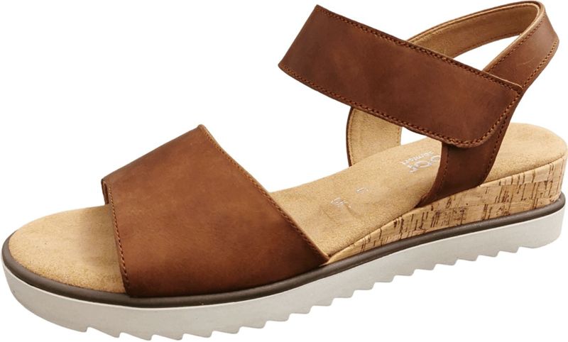 Gabor - Bruine Sandalen - Gladleer - G-breedte - 25 mm Sleehak