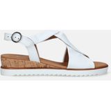 Gabor - Sandalen - Wit - Leer - Gekruiste Bandjes - Verstelbare Band