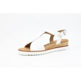 Gabor - Sandalen - Wit - Leer - Gekruiste Bandjes - Verstelbare Band