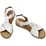 Gabor - Sandalen - Wit - Leer - Gekruiste Bandjes - Verstelbare Band