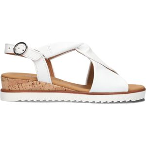 Gabor - Sandalen - Wit - Leer - Gekruiste Bandjes - Verstelbare Band