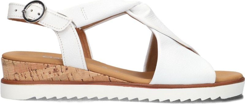 Gabor - Sandalen - Wit - Leer - Gekruiste Bandjes - Verstelbare Band