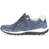 Gabor - Rollingsoft Sneakers - Blauw - Velours - Ademend - Verwijderbare Binnenzool - Ritssluiting - Vetersluiting