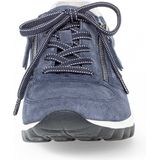 Gabor - Rollingsoft Sneakers - Blauw - Velours - Ademend - Verwijderbare Binnenzool - Ritssluiting - Vetersluiting