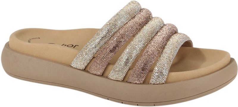 Gabor - Slippers - Goudkleur-rozegoudkleur - Plateauhak - Open Neus