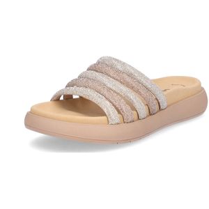 Gabor - Slippers - Goudkleur-Rozegoudkleur - Plateauhak - Open Neus